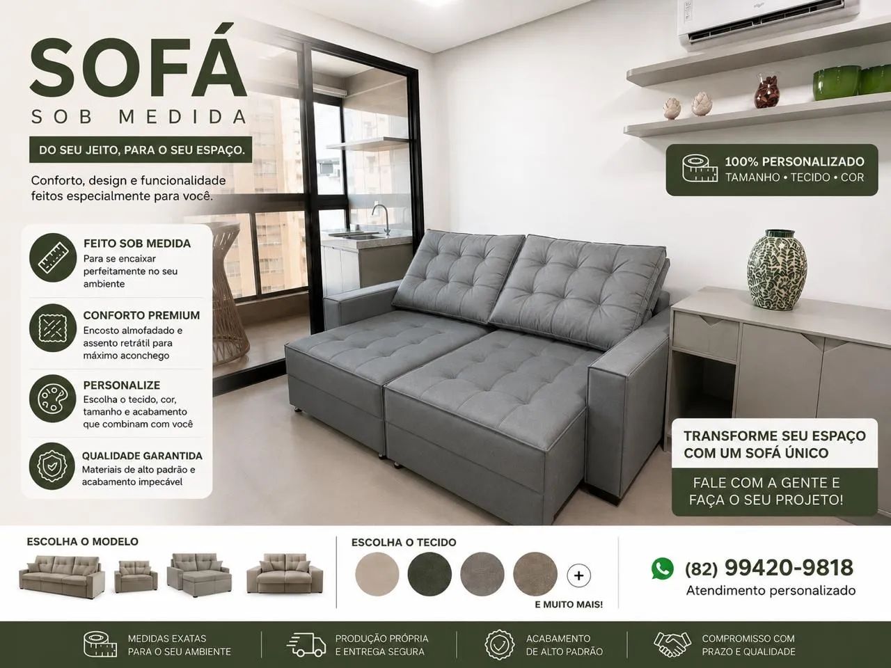Sofá Sob medida com preços acessíveis  - Foto 3