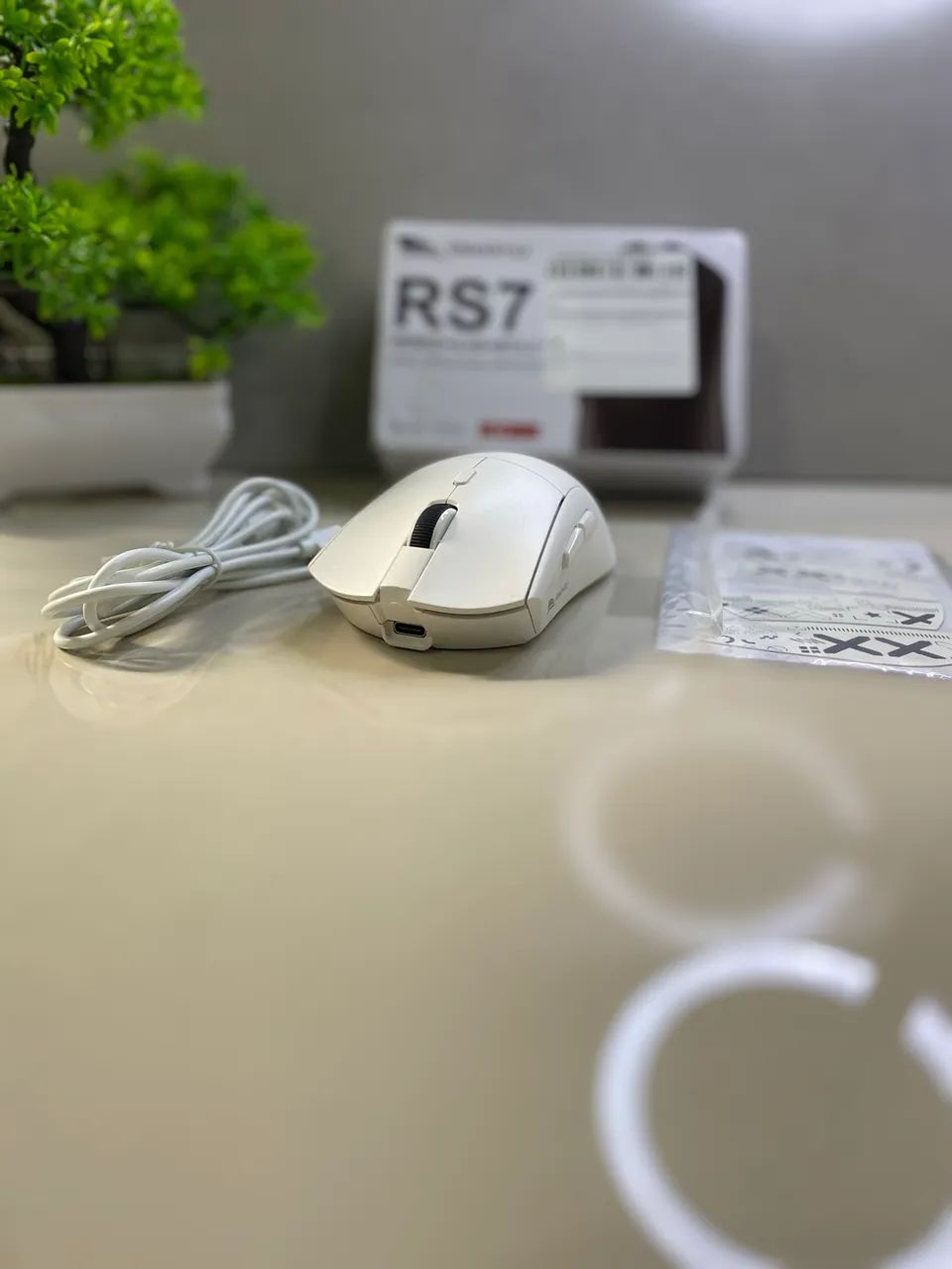 Mouse Gamer Sem Fio Smailwolf RS7 (Branco) - Foto 5