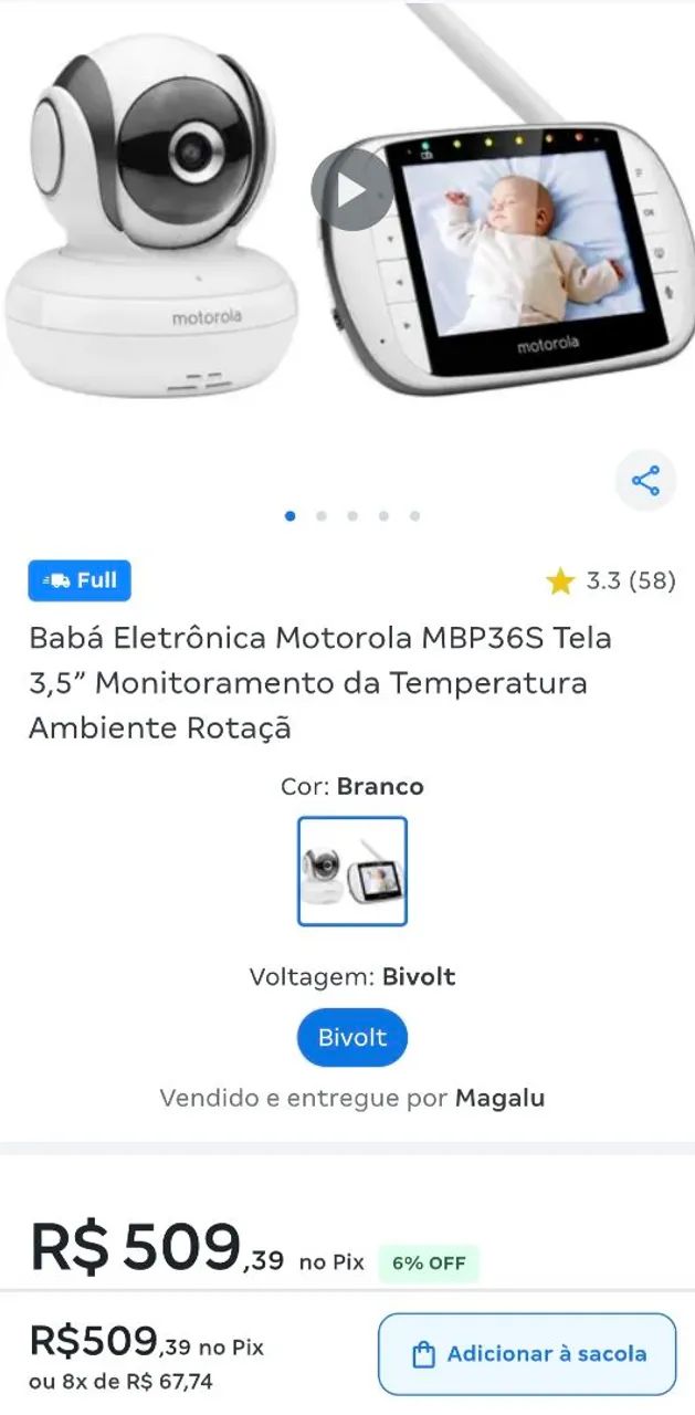 Babá Eletrônica Motorola MBP36S - Foto 5