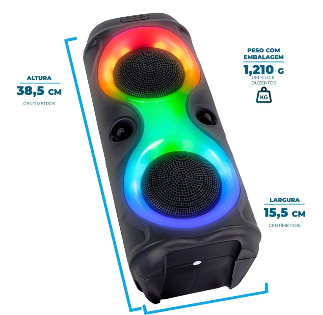 Caixa de som Bluetooth com led - Foto 3