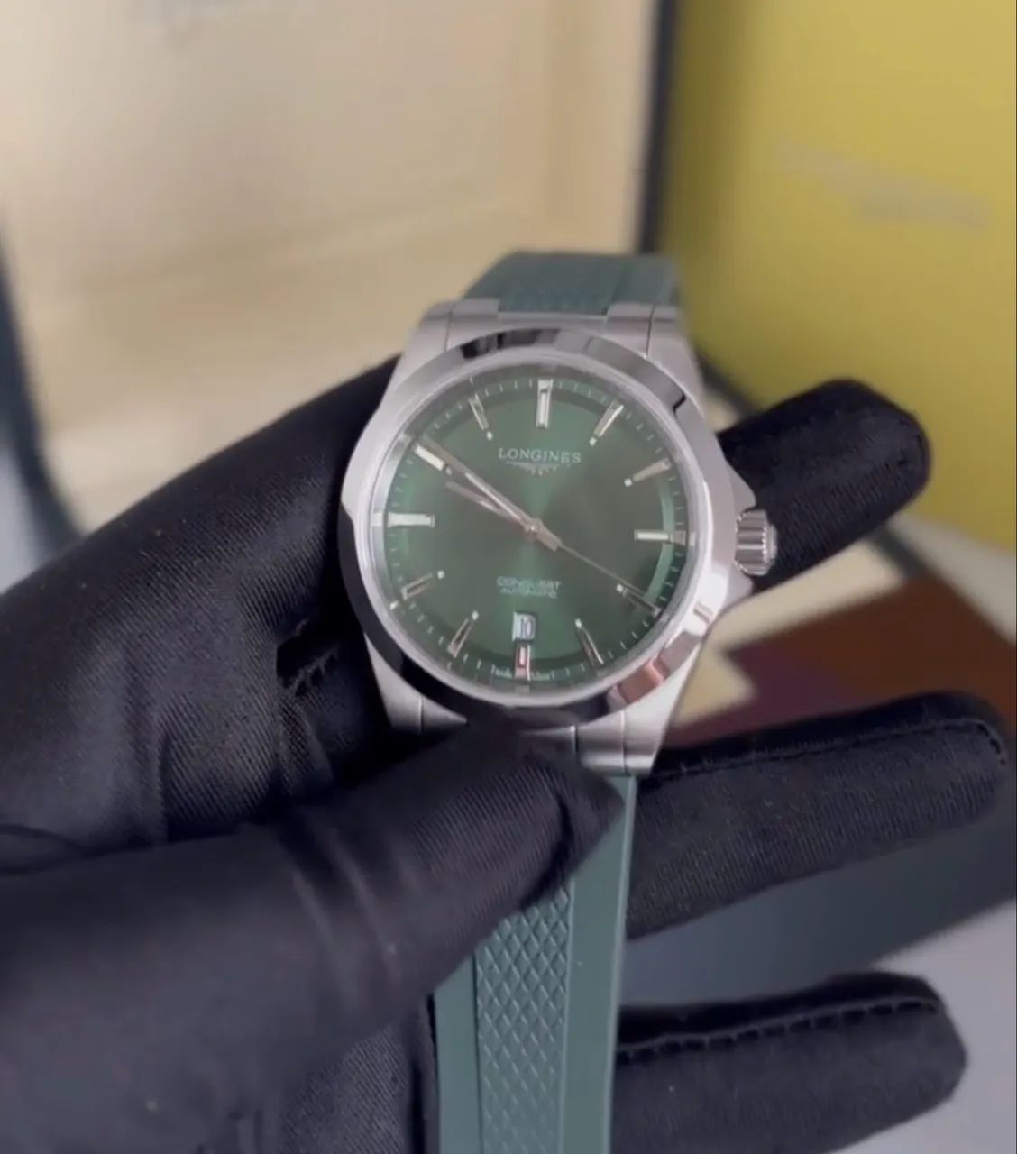 Relógio Masculino Longines Conquest Verde - Borracha - 41mm - Automático - Foto 2