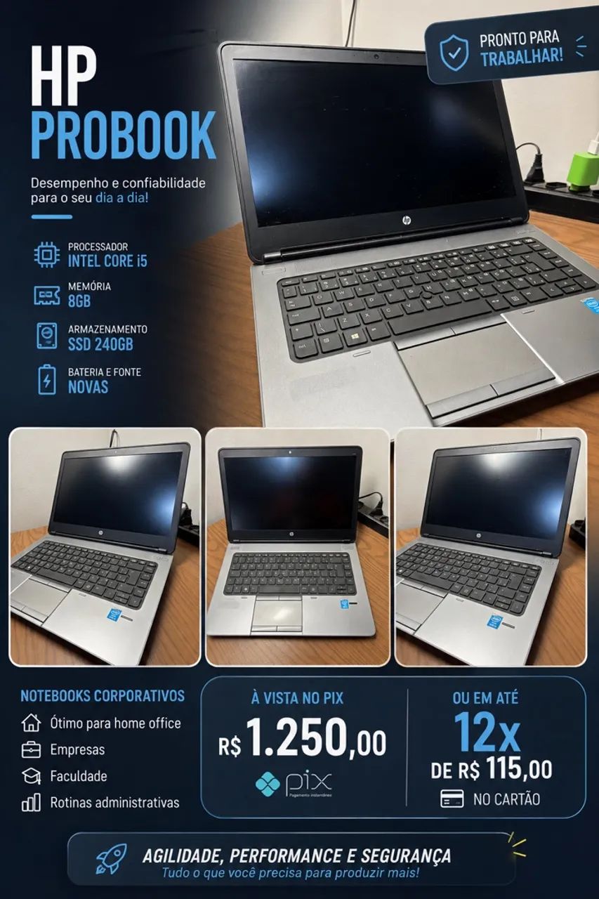 Notebook HP I5 8GB - SSD 240GB - Foto 5