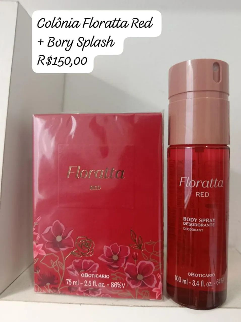 Kit Floratta Red Colônia + Body Splash 