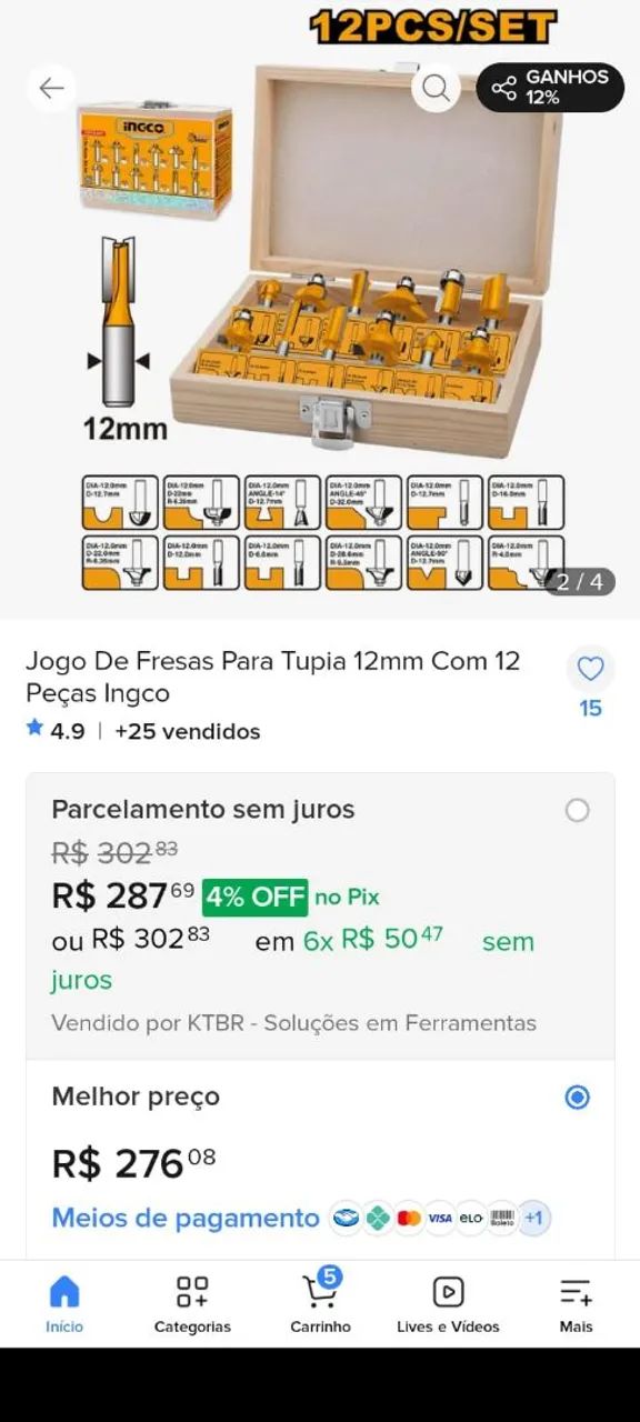 Kit frezas para madeira.( De $ 287 na promoção de $150.00 reais) - Foto 2