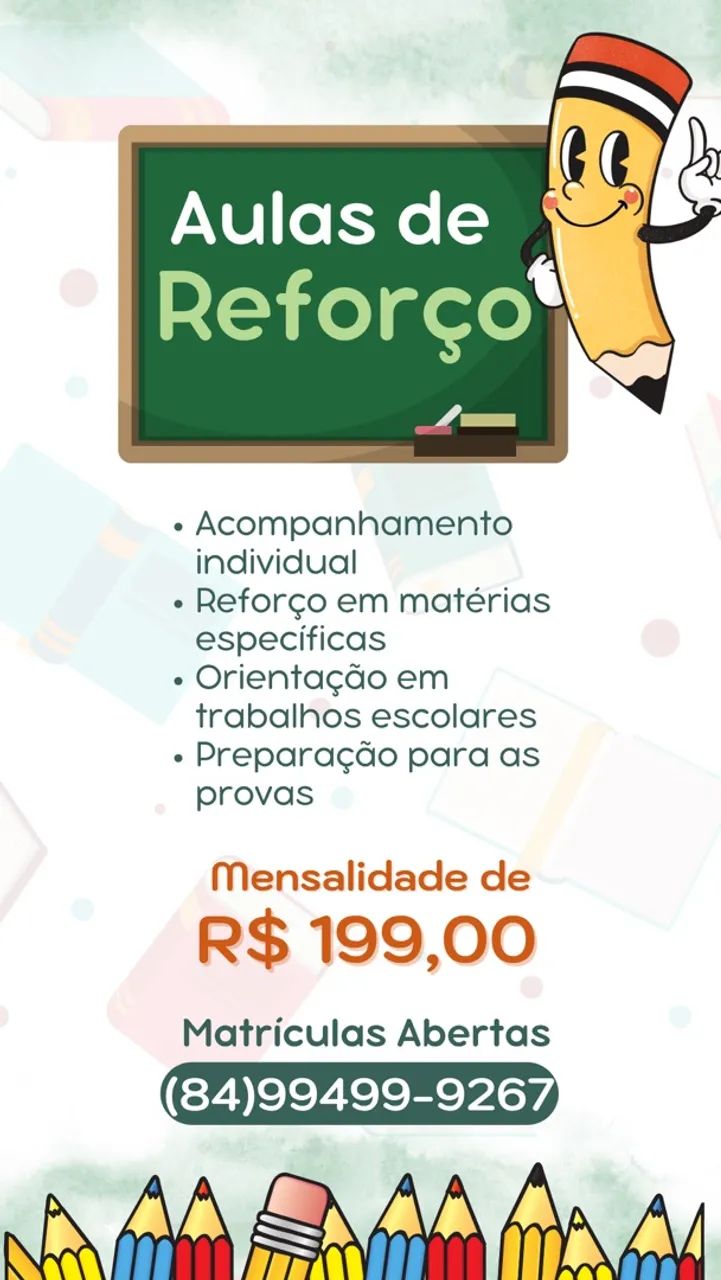 Aulas de reforço e acompanhamento individualizado 