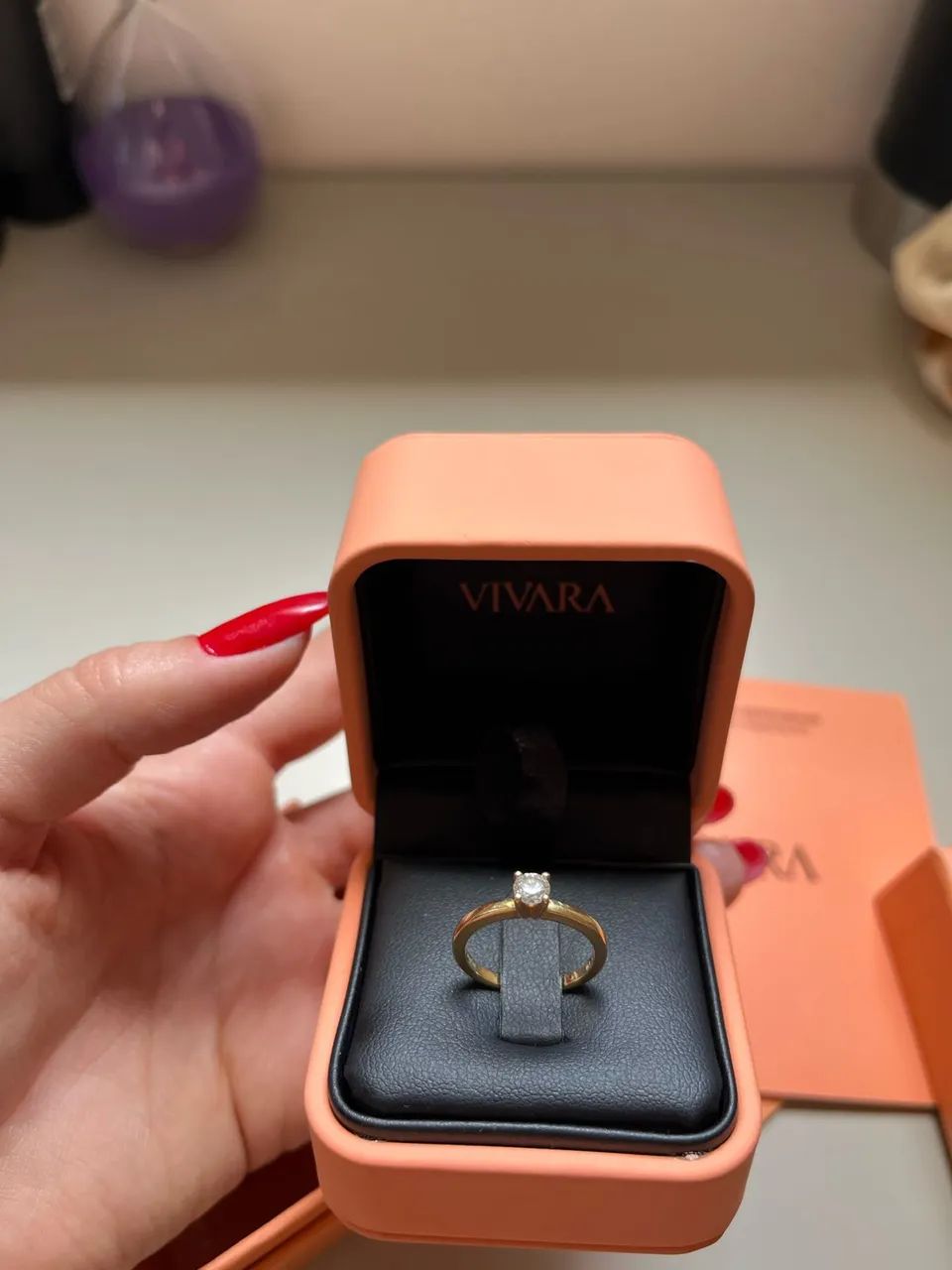 Anel solitário ouro e diamante Vivara - Foto 3