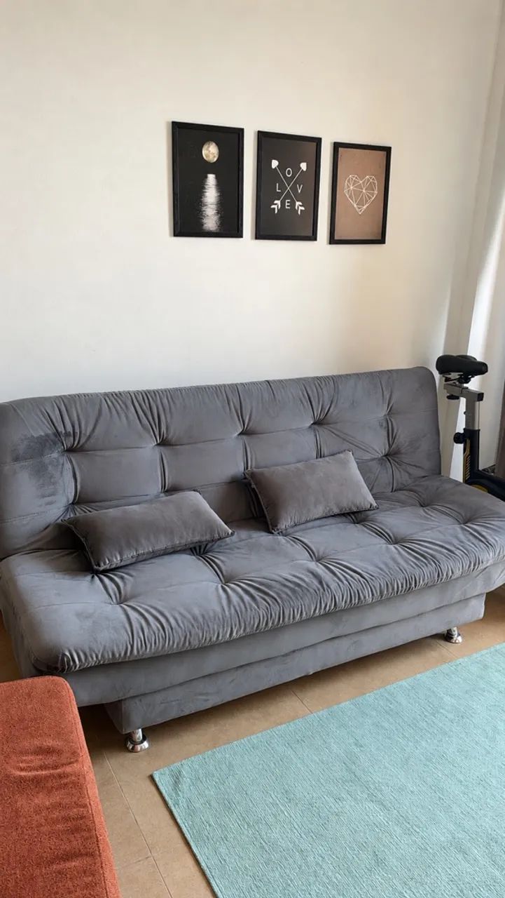 Sofá cama cinza  - Foto 3