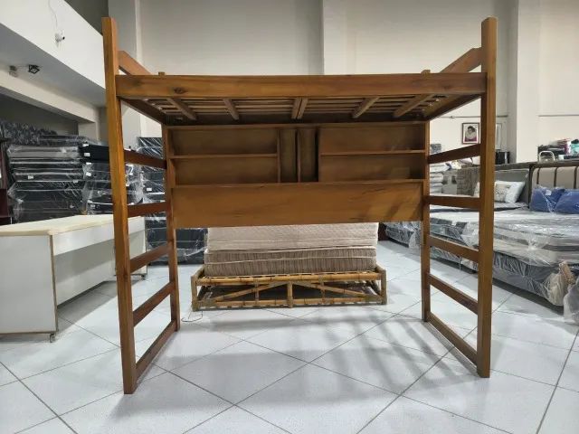 Cama de Solteiro Suspensa em Madeira Maciça - Foto 4