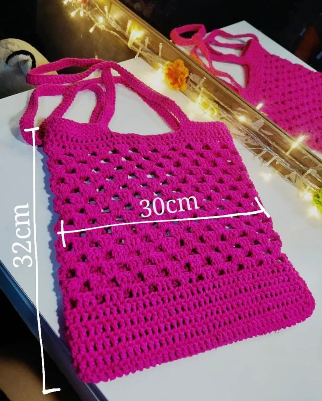 Bolsa Praiana de crochê  - Foto 3