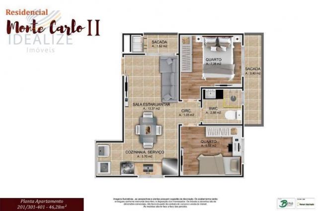 Apartamento à venda com 2 dormitórios em Cruzeiro, São josé dos pinhais cod:1927620 - Foto 7