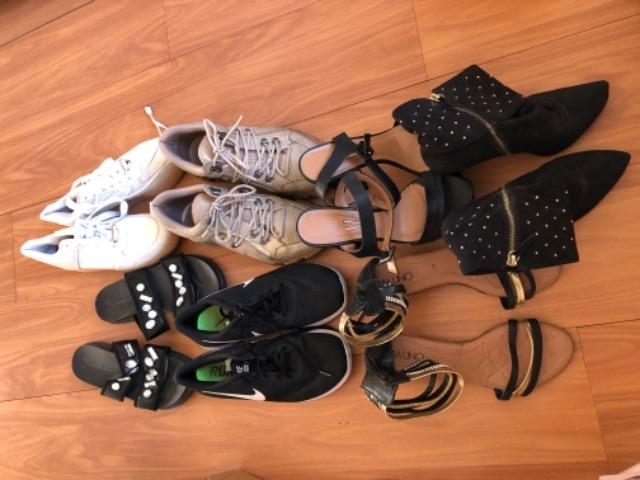 7 pares de sapato tam 39 por 250 reais