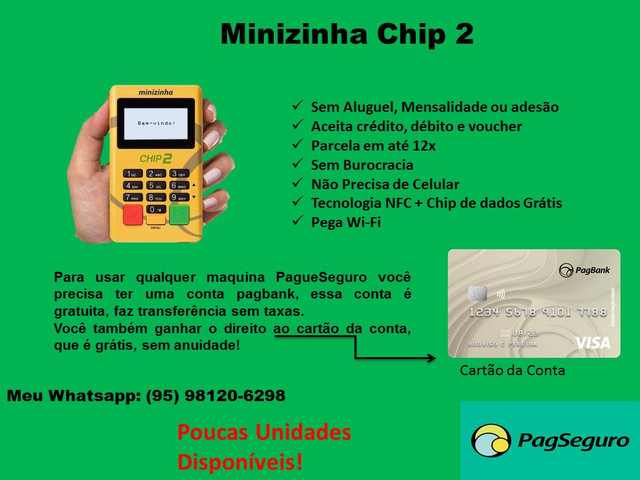 Minizinha chip 2 PagSeguro-pronta entrega(não precisa de celular)
