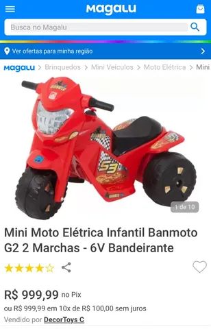 Mini Moto Elétrica Infantil Banmoto G2 2 Marchas