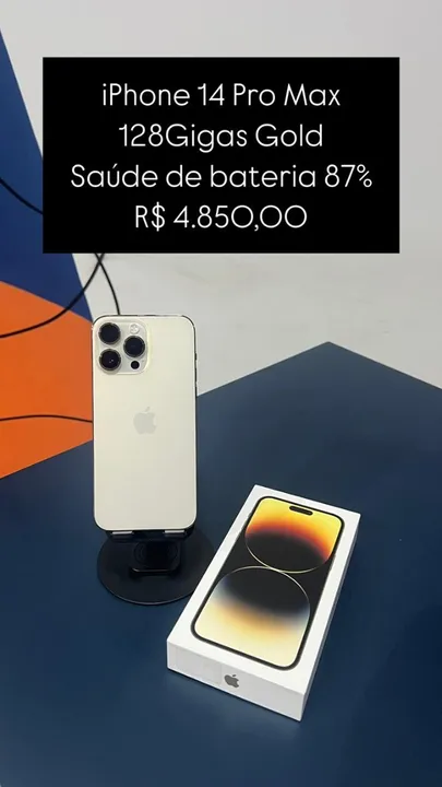 iPhone 14 Pro Max 128GB Branco Saúde de bateria 86% R$ 4.850,00