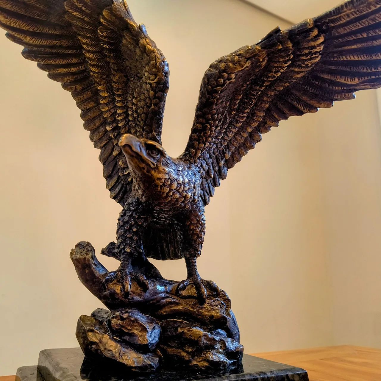 Águia Grande 37 Cm em Bronze maciço Prosperidade Poder Força - Foto 6