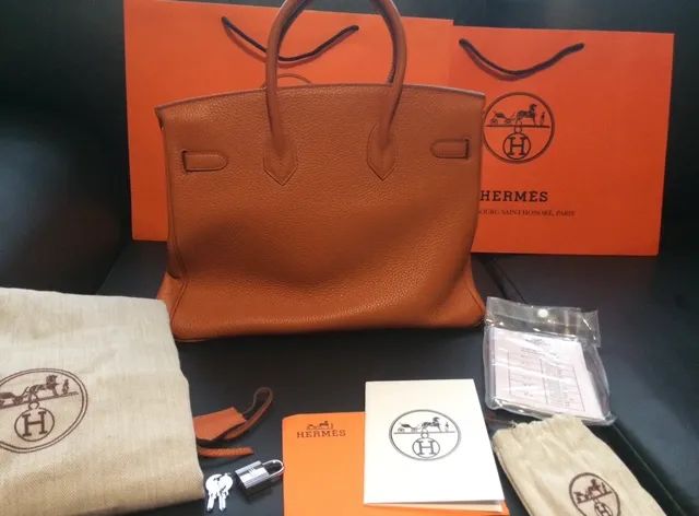 Bolsa Hermès Birkin 35 Epsom Orange - Foto 3