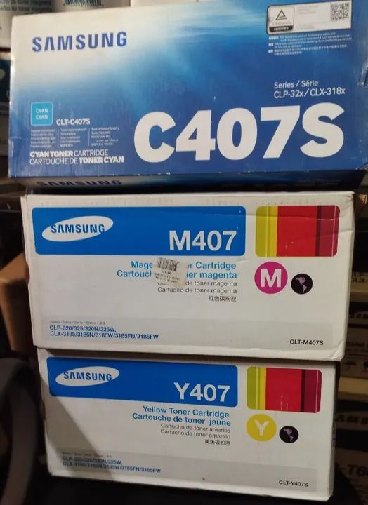 Lote com 3 Toner Samsung Clt - 407S Original Novo