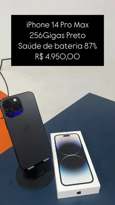 Iphone 14 Pro Max 256Gb Roxo Saude de Bateria 86% | Loja Fisica