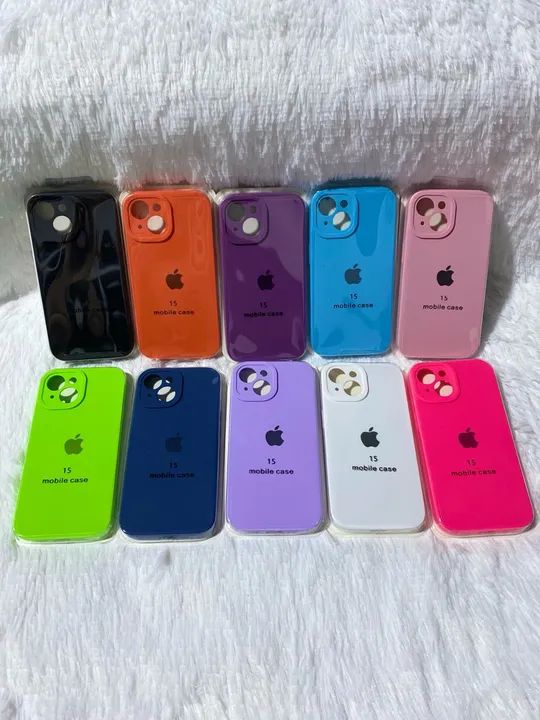 Capas para iPhone 15, com protetor de câmera diversas cores - novas