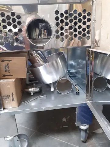 Carrinho de Churros Gourmet usado com 1 Masseira Fuso Tubo e 4 Doceiras Alumínio 2 Litros - Foto 2
