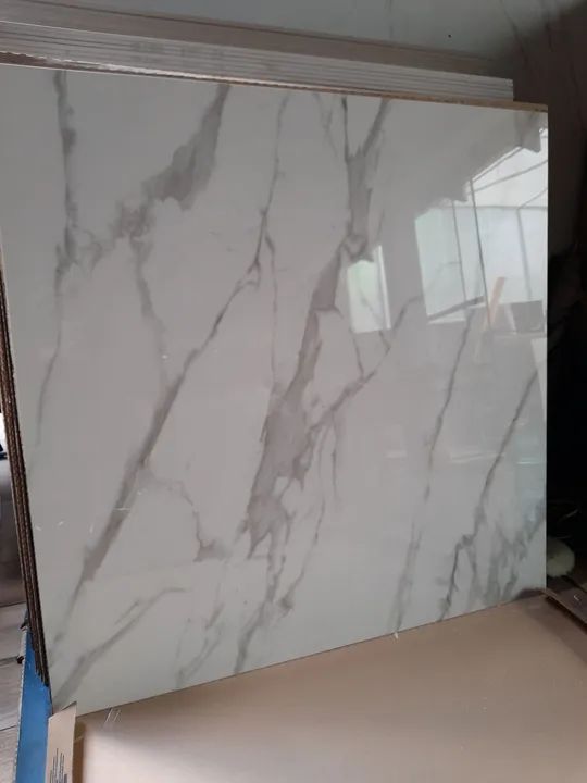 Porcelanato Polido Bianco di Lucca 120x120cm borda reta Portobello "C"