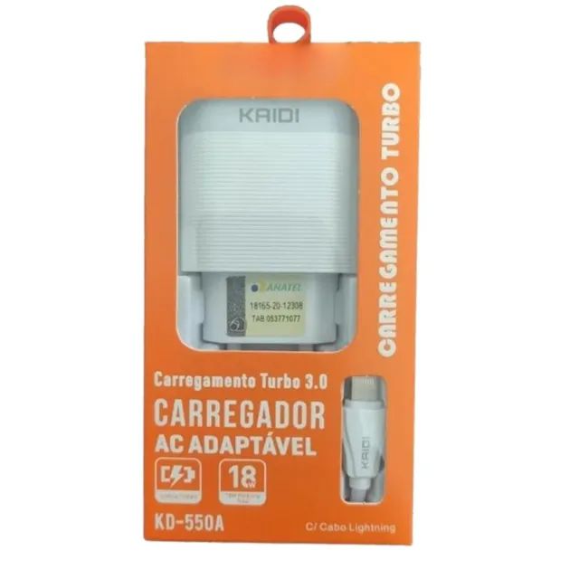 Carregador Celular Turbo Qc3.0. Carga rápida Kd-550A Compatível iPhone - Foto 4