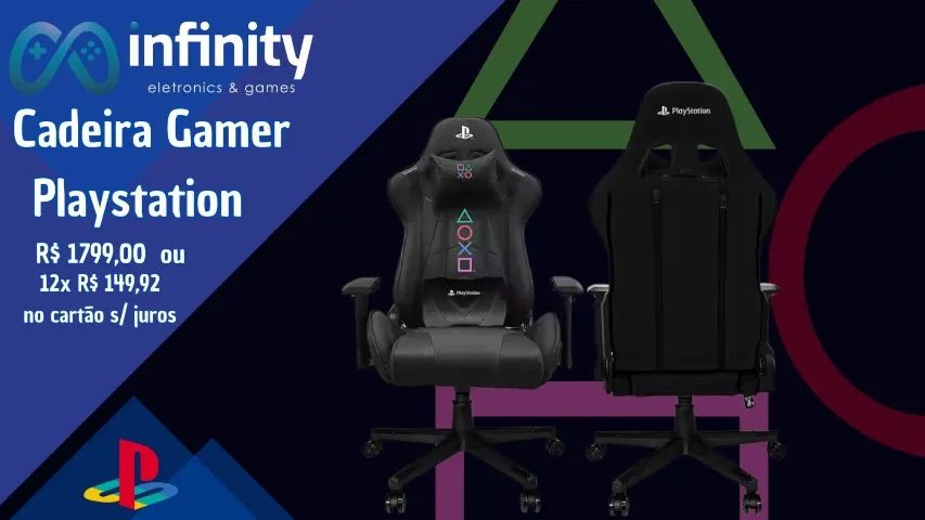 Cadeira Gamer da PlayStation Original - Nova/Lacrada - Infinity Eletronics & Games - Foto 2
