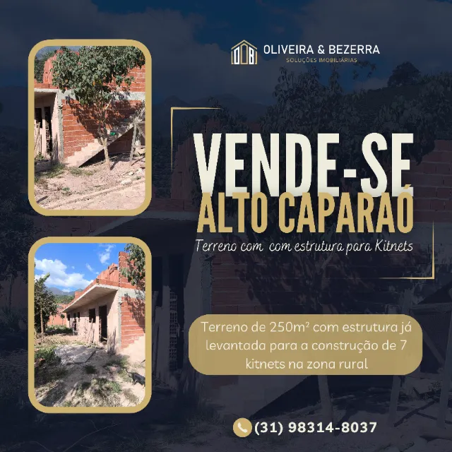 Vende-se terreno com estrutura para 7 Kitnets na zona rural - Alto Caparaó