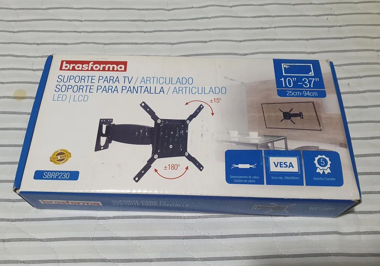 Suporte de Parede para TV 10-37'' Articulado SBRP230 Brasforma