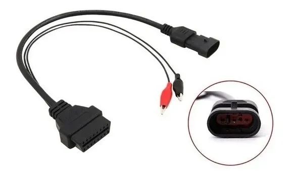 Cabo Adaptador Fiat 3 Pinos Obd2 16 Pinos Novo 