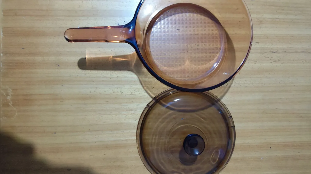 Conjunto de Panela e Frigideira de Vidro Âmbar