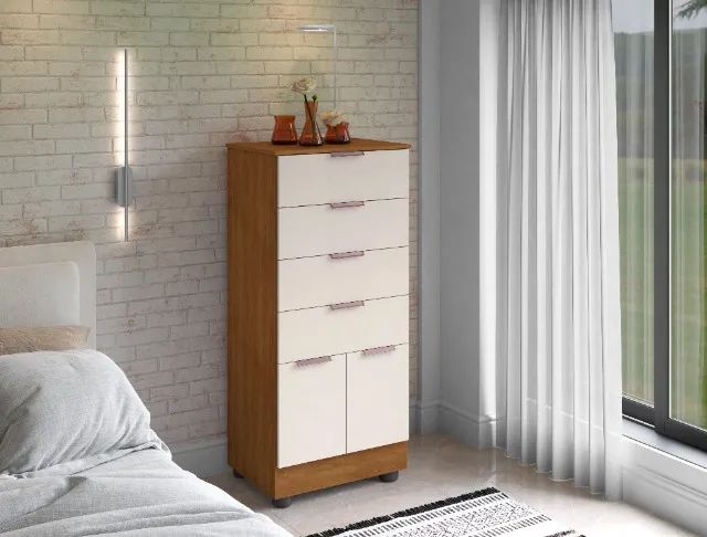 CÔMODA 100% MDF 2 PORTAS E 4 GAVETAS - Foto 2