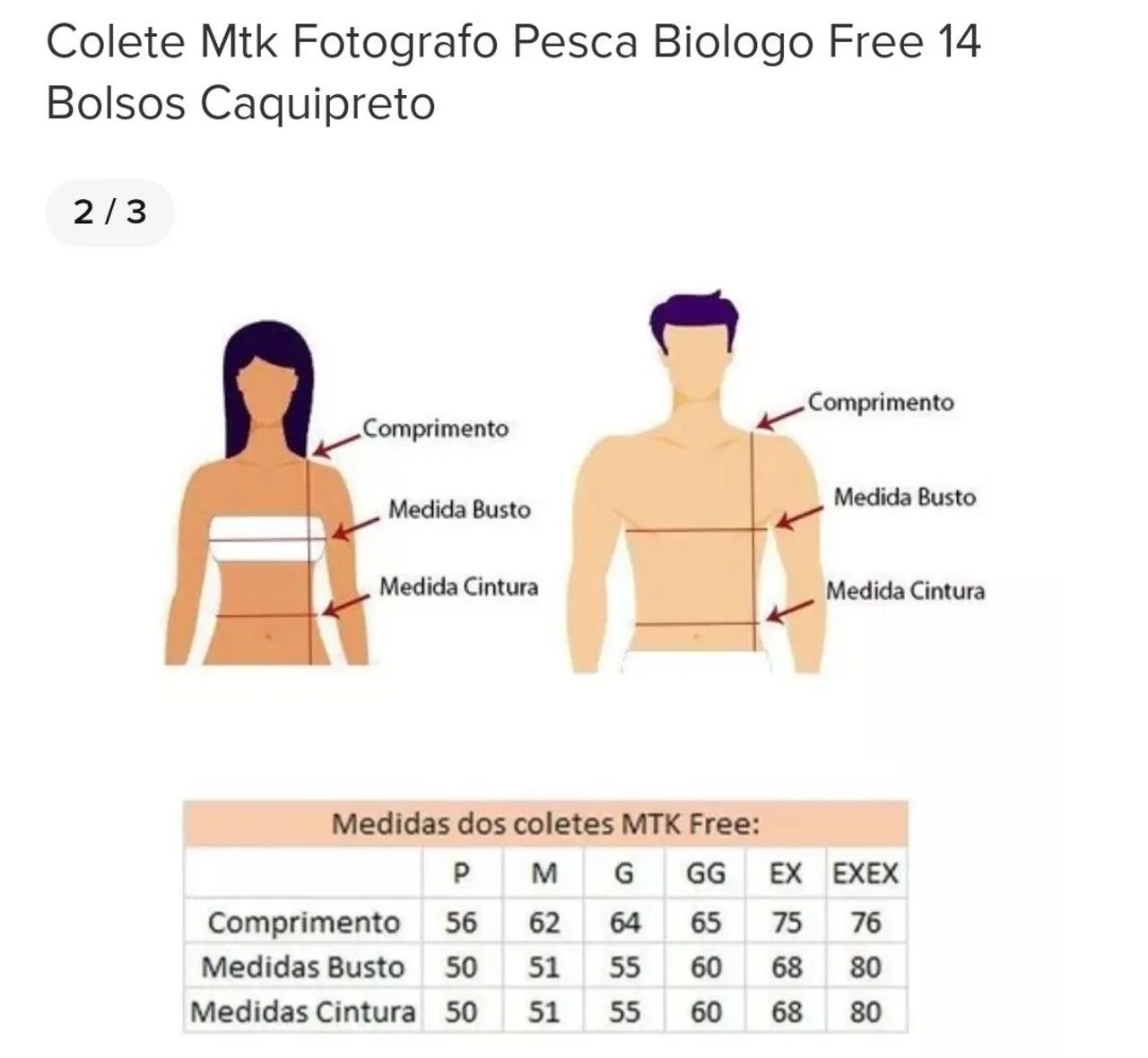 Colete MTK original- Tamanho G (Fotógrafo, Pescaria, Biólogo)  - Foto 4