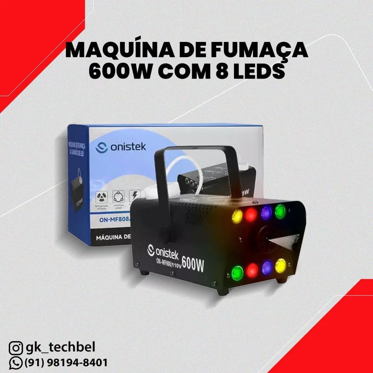 Máquina de Fumaça 600w com 8 Led (entrega gratis)