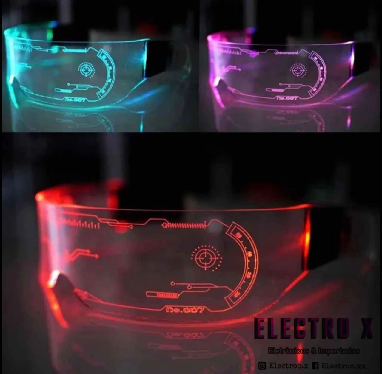 Óculos de LED multicolor 
