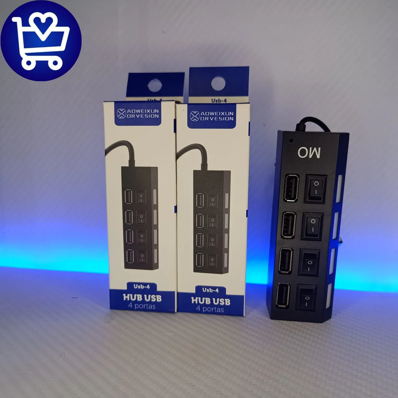 Hub USB 4 Portas c/ Interruptor - Adweixin