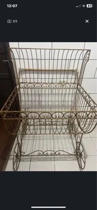 Berço de ferro dourado estilo vintage - Foto 3