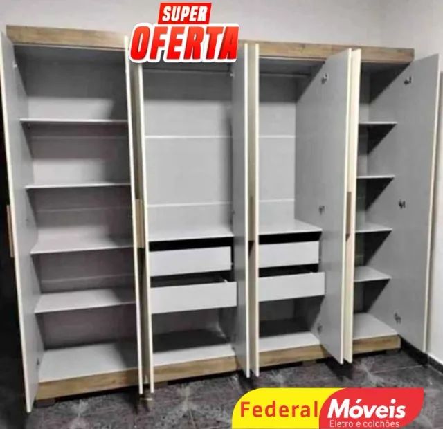 Guarda Roupa 8 Portas 4 Gavetas 100% MDF (TEMOS CREDIÁRIO) - Foto 2