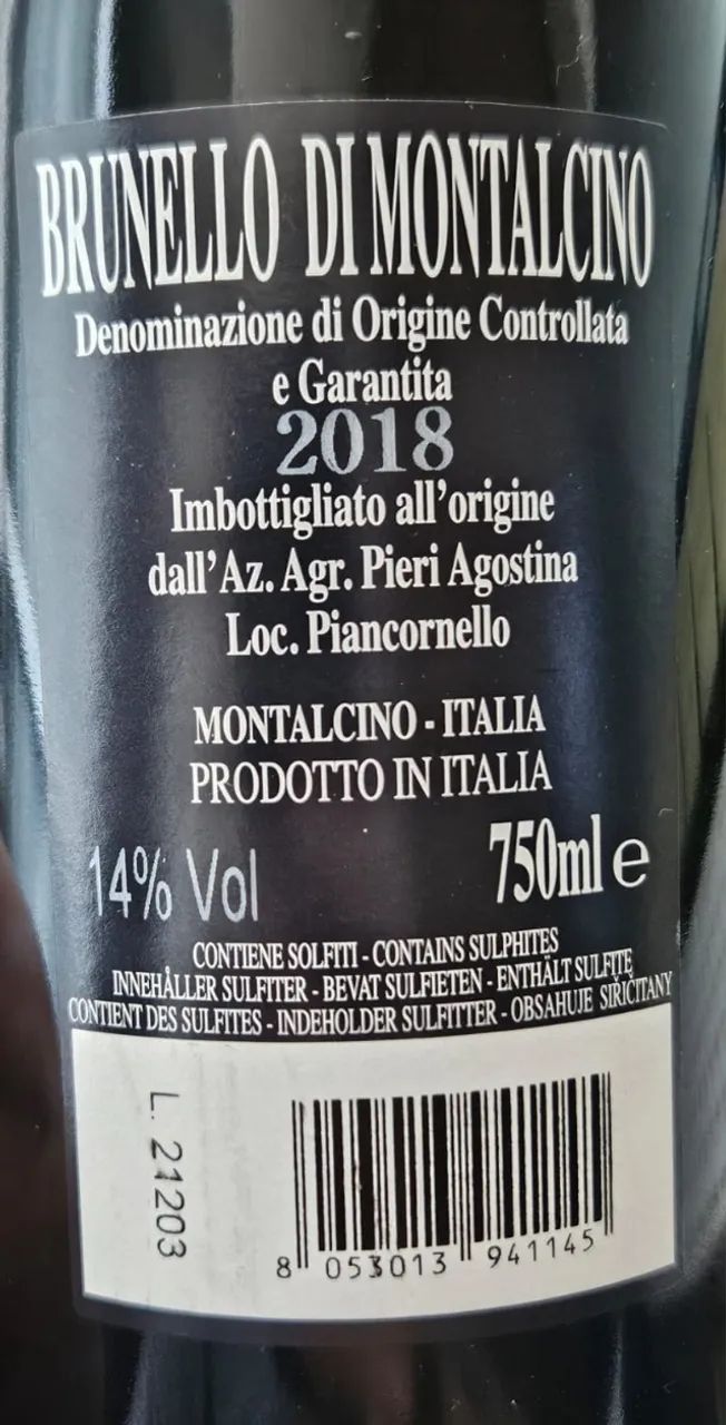 Brunello Di Montalcino Agostina Pieri Tinto 2018 750ml - Foto 3
