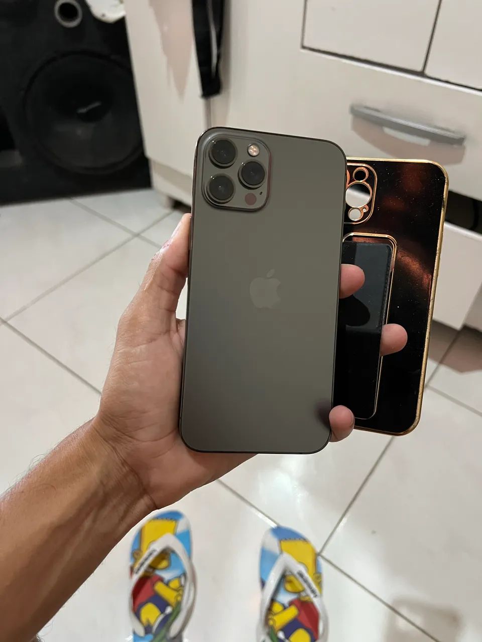 Iphone 12 pro max cinza 128GB zero todo original - Celulares e