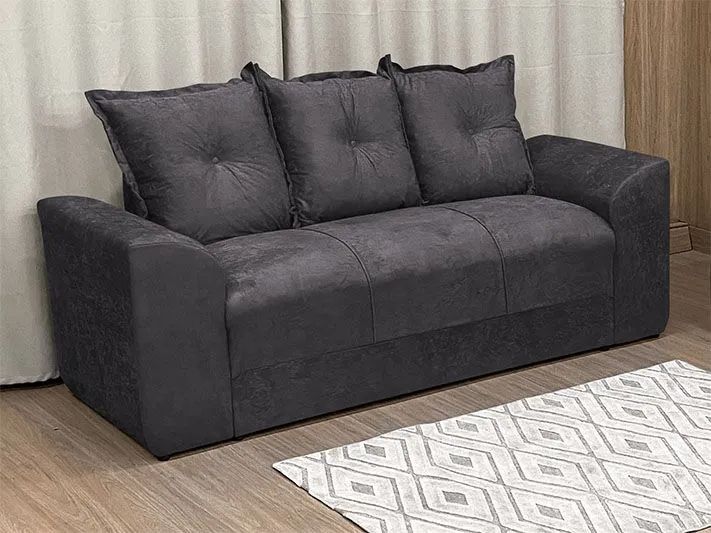 Conjunto Sofá 2 e 3 Lugares Suede Marrom - Foto 3