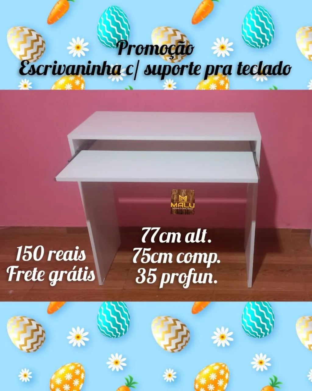 Escrivaninha com Suporte para Teclado - Frete Grátis