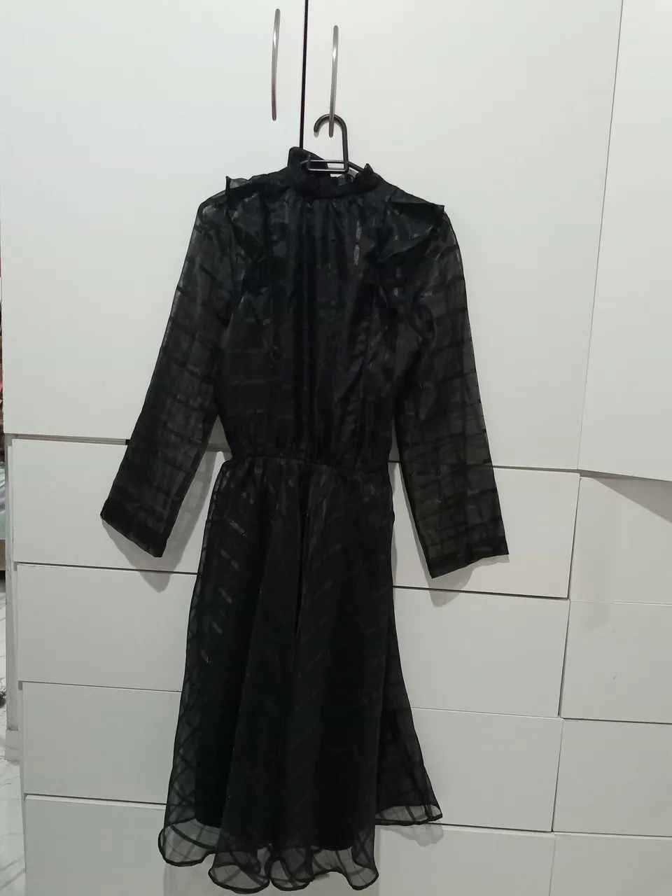 Vestido Preto tecido voil