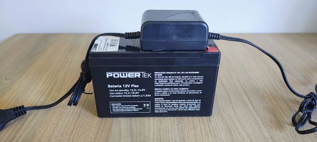 Fonte No-Break 13.8v 2a Volt + Bateria Selada Powertek 12v Flex En012