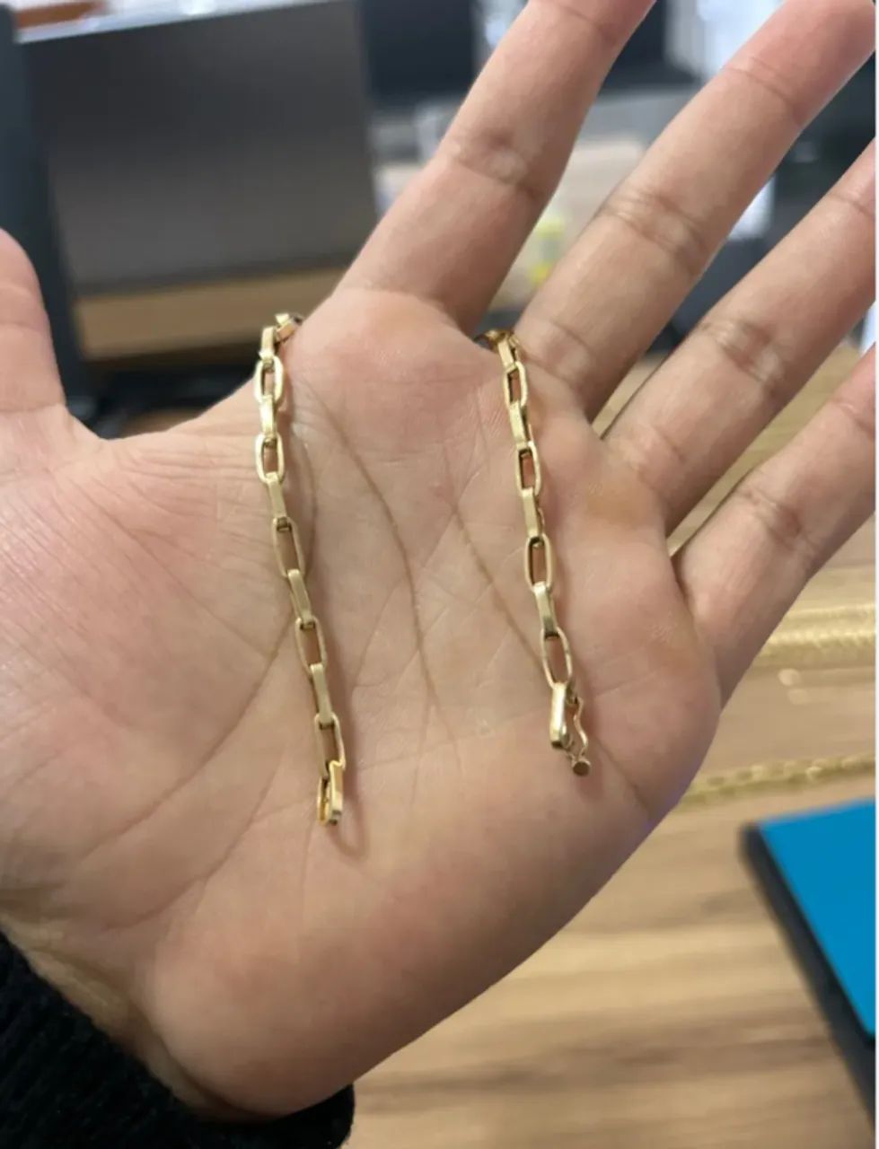 Pulseira tijolinho em ouro 18k nova - 19cm - Foto 2