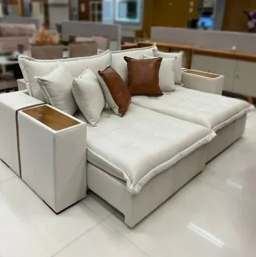 Sofá Cama Tebas 2,30 m Linho  Molas Bonnel - Foto 5