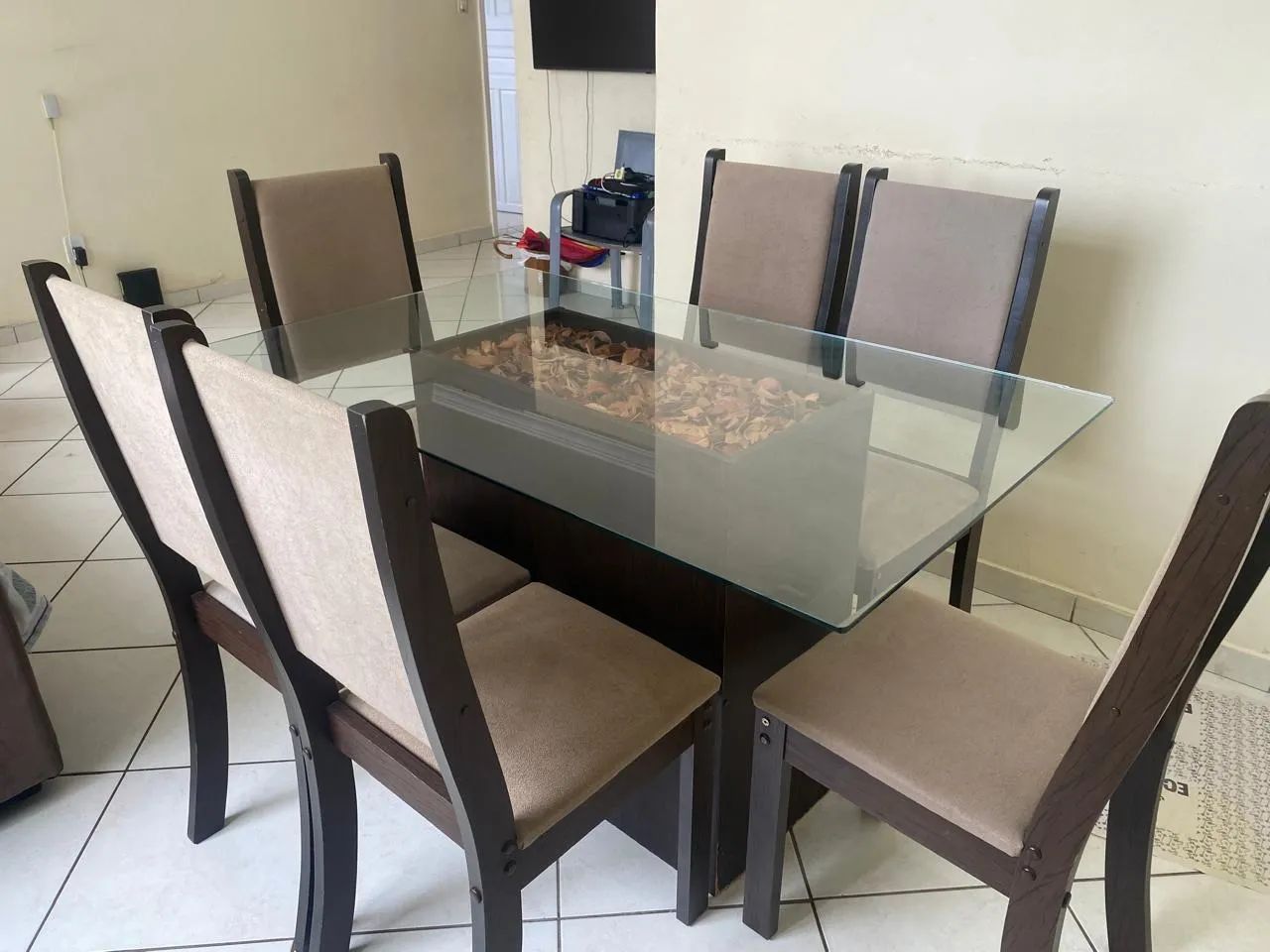 Mesa Jantar Vidro 6 Cadeiras 64520807272065121