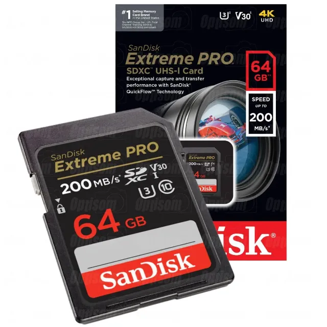 CARTAO DE MEMORIA SD 64GB SANDISK EXTREME PRO 200MB/S - LOJA DADO DIGITAL