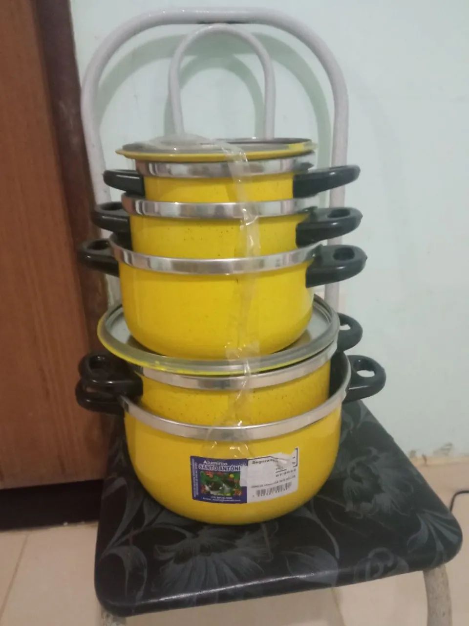 Kit 5 panelas de alumínio 