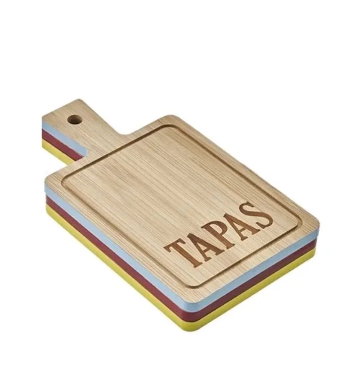 Mini Tabua Para Queijos Bambu Tapas Quadrada 3 Peças - Foto 2